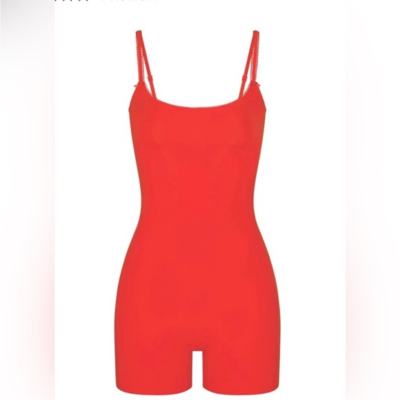 Skims Fits Everybody Valentines Onesie Ruby Red Romper Size Small S